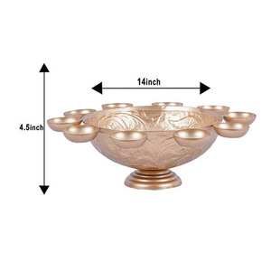 Encanto tradicional plata rústico Urli con Diya majestuoso DISEÑO DE Metal antiguo de lujo hecho a mano para la decoración navideña del hogar festivo - Product Image 4