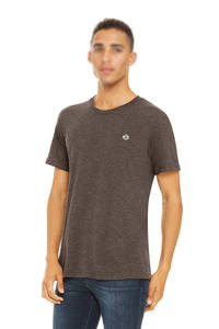 T-shirt à manches courtes en coton marron pour homme, col rond, uni, coupe confortable, pour l'approvisionnement mondial et le commerce de gros - Product Image 2