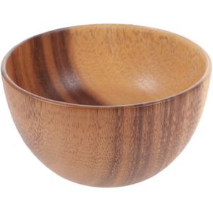 Saladier en bois d'acacia naturel fait à la main |   Bol de service rond en bois biologique écologique pour fruits, céréales et soupe - Product Image 1