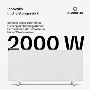 Calentador Convector de 2000W, Portátil, de Pared, con Temporizador de 7 Días, IP24, para Habitaciones de hasta 20 m2, 8.0 kg, Blanco - Product Image 2