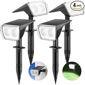 Consciot Set di 4 Faretti Solari 24 LED Luci da Parete Esterne dal Tramonto all'Alba Impermeabili Certificate ROHS - Product Image 1