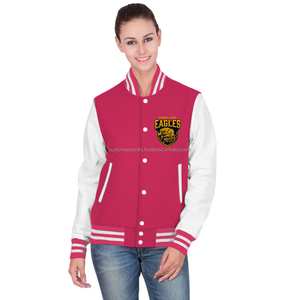 Modern <b>Quilted</b> Cotton Women's Varsity Jacket with Custom Embroidery and Dyed Finish for Stylish Breathable Outerwear - Product Image 1