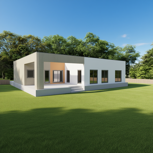 Villa Moderna Minimalista con Estructura de Acero, Exterior Blanco, 135m², 2 Dormitorios, 2 Baños, Diseño Personalizable - Product Image 3
