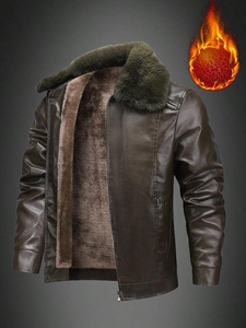 Chaqueta de Cuero de Primera Calidad para Hombre, Tallas Personalizadas, Cuello Alto, Estilo Urbano, Transpirable, para Invierno, Colores Personalizados Disponibles - Product Image 5