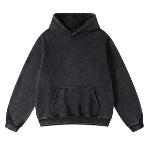 Streetwear décontracté d'hiver pour hommes sweats à capuche de gymnastique lavés à l'acide ensemble de pulls avec logo personnalisé broderie numérique imperméable 100% coton polaire - Product Image 1