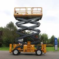 1523RT Plateforme élévatrice mobile autopropulsée tout-terrain de 15 m, plateforme de travail en hauteur, machine de levage à ciseaux alimentée au diesel