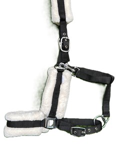 Licol de cheval de selle anglais en nylon de haute qualité avec rembourrage en fourrure boucles SS oeillets pour tous les côtés ruban d'équitation - Product Image 1