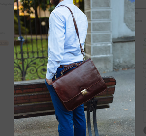 Leather Bag, Gift for Him, Shoulder Bag, Men <b>Briefcase</b> Personalized Gifts for Him Leather <b>Briefcase</b> Man - Product Image 3
