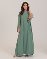 Abaya de Seda Satén de Lujo Personalizada al por Mayor, de Alta Calidad, Antiarrugas, Hecha a Mano, Vestido Islámico Turco para Mujer, Manga Larga, Estilo Dubái Musulmán