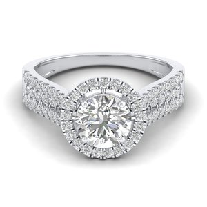 REYES Bague de mariage personnalisée de luxe en or blanc 14K plaqué rhodium HPHT diamant cultivé en laboratoire pour femmes Bijoux fins - Product Image 1