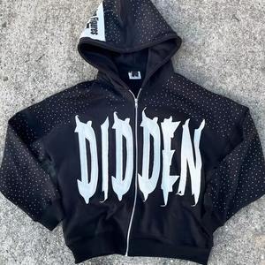 เสื้อมีฮู้ดสำหรับผู้ชายผ้าคอตตอนมีซิปรูดซิปรูดรูดซิปผ้าปะติดขนาดใหญ่พิเศษติดแบบรูดซิป100% โลโก้ได้ตามต้องการ - Product Image 6