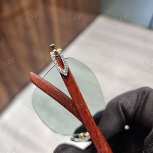 Lunettes de soleil à verres verts personnalisés VVS Clarity D Color Moissanite Diamond Cut High Quality Craftsmanship Anti-Reflective - Product Image 6