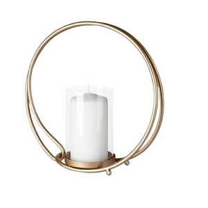 เชิงเทียนฐานอะลูมิเนียมสีทอง ทำด้วยมือ เป็นมิตรกับสิ่งแวดล้อม ของตกแต่งบ้าน งานแต่งงาน คริสต์มาส - Product Image 1