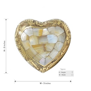 Urne souvenir coeur en laiton avec incrustation de nacre gravée à la main coloré velours doublé cendres décoration commémorative adulte bébé animal de compagnie - Product Image 2