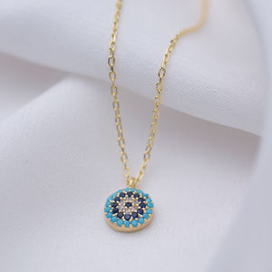Popular ojo encanto collar turco 925 joyería de plata joyería fina hecha a mano colgante al por mayor - Product Image 4
