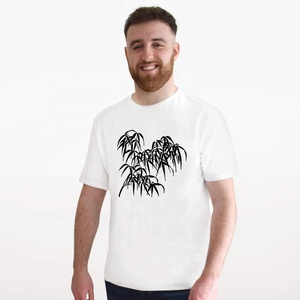 Camisetas de algodón para hombre y mujer con hojas de Bambú - Product Image 4