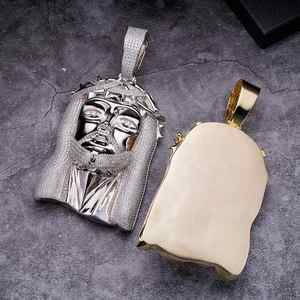 เครื่องประดับ925ชุบทองทองเหลืองชุบทองขนาดใหญ่สไตล์วินเทจเครื่องประดับฮิปฮอปแร็ปเปอร์-จี้เพชร CZ เพชรมอสซาไนต์ของผู้ชาย - Product Image 3