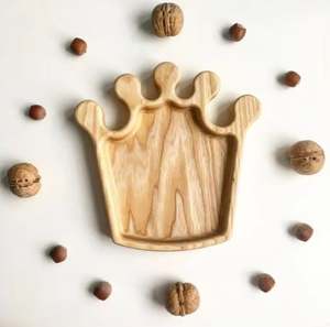 Nuevo diseño 2024 corona de madera bandeja para servir plato para servir decoración de boda Hotel bar decoración del hogar - Product Image 4