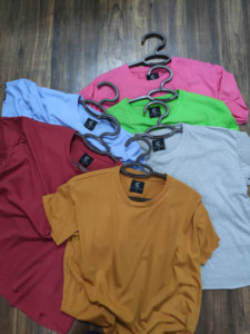 Proshah Boxy เสื้อยืดผู้หญิง,เสื้อยืดสตรีสีโรสโกลด์พีชผ้าฝ้ายความยาวปานกลาง100% - Product Image 6