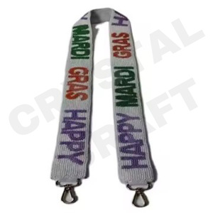 Rah Buckeyes personalizado oro blanco semilla cuentas bolsa correas 'Hook Em Horns' accesorio de moda correa de monedero con cuentas - Product Image 4