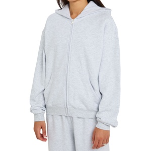 Sudadera con Capucha Personalizada para Mujer, Lavado Ácido, Forrada, Estilo Y2K, Holgada, con Cierre, Tejido Grueso de Felpa, Hombros Caídos, Ropa Urbana, OEM - Product Image 1