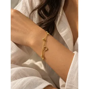 สร้อยข้อมือดีไซน์รูปหัวใจสองชั้นสุดน่ารัก - Product Image 2
