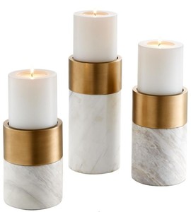 Marble <b>Candle</b> <b>Holder</b> Sleek Glass and Steel <b>Wall</b> Decor Stylish Home Decoration with Stone Material - Product Image 6