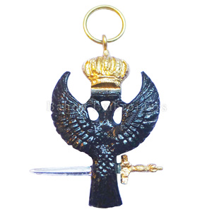 Masonic Regalia Rose Croix 31ST องศา collarette นกอินทรีอัญมณีของวัสดุทองเหลืองแหวนสีดำและสีทอง - Product Image 2