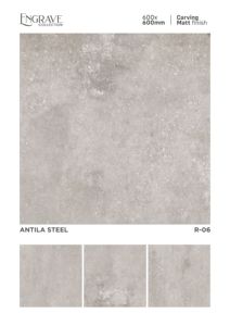 Carreau de porcelaine élégant de 600x600mm avec la conception mate rustique de sculpture pour la décoration de plancher de mur intérieur Carreau carré pour le projet carré - Product Image 5