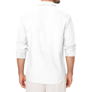 ชุดเดรสสำหรับผู้ชาย, ชุดเดรสผ้ายืดกันเปื้อนพร้อมกระดุมย้อมด้วยเส้นด้ายระบายอากาศได้ดีสำหรับฤดูใบไม้ผลิ - Product Image 3