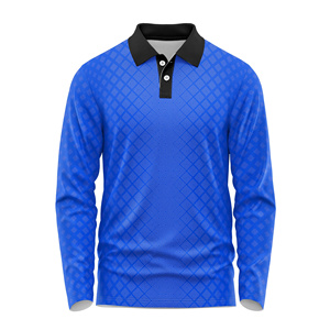 Men's <b>Long</b> <b>Sleeve</b> <b>Golf</b> for Polo <b>Shirt</b> Allover Print Breathable Quick Dry Jersey Fabric Anti-Wrinkle Solid Pattern for - Product Image 4