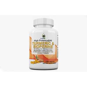Curcuma & Bioperine Haute Puissance 20 000 mg Complément en Poudre 120 Comprimés pour le Soutien de la Beauté Adulte - Product Image 1
