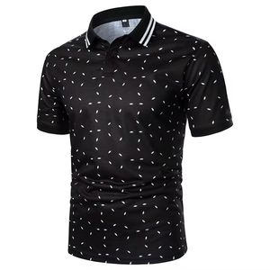 Polos pour hommes en coton imprimé sur mesure de haute qualité, manches courtes, polos respirants pour hommes de grande taille - Product Image 2
