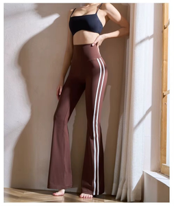 กางเกงขากว้างเอวสูงสำหรับผู้หญิงกางเกงเลกกิ้งออกกำลังกายฟิตเนสโยคะวิ่ง - Product Image 2