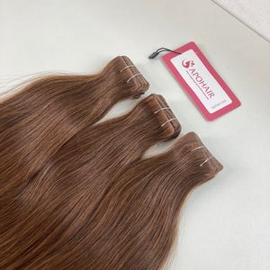 APOHAIR Vente flash 60 pièces Extensions de cheveux vierges Remy vietnamiennes à double trame 20 pouces Brun foncé Lisses Ruban invisible Cheveux humains - Product Image 3
