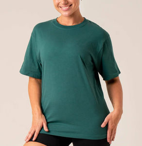 Camiseta de algodón de calidad premium para mujer, ecológica, hecha en fábrica, con estampado personalizado, estilo informal holgado para el verano - Product Image 5