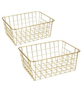 Modern Metal Wire Storage Organizer Basket <b>Vintage</b> Home and <b>Kitchen</b> Container for Laundry Bathroom Storage Baskets - Product Image 1