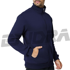 Sudadera de lana con cremallera completa para hombre, chaqueta ligera con cuello falso, manga larga, tacto suave, estilo informal, ajuste cómodo, ropa de abrigo de moda - Product Image 2