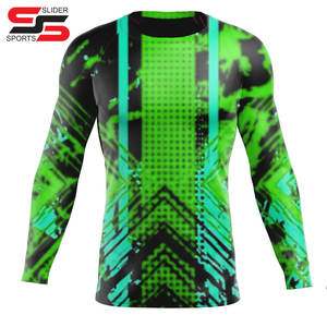 Camiseta deportiva Rash Guard para hombres BJJ Diseño personalizado Sublimado Manga larga Rash Guards Poliéster Baselayers Protección UV - Product Image 1