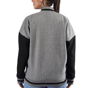 Chaqueta Bomber Varsity con parche bordado de estilo clásico para mujer, chaqueta Vintage de motorista con cremallera, chaqueta Varsity de talla grande para mujer - Product Image 2