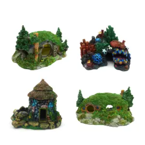 Aquariumdecoratie Aquarium Versiering Aquariumornamenten Vermijden Hobbit Hut Creatief Ontwerp