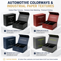 Boîte de rangement pour outils de detailing automobile avec logo personnalisé, fermeture magnétique, plateau en EVA découpé sur mesure, impression intérieure noir mat, pour salons professionnels