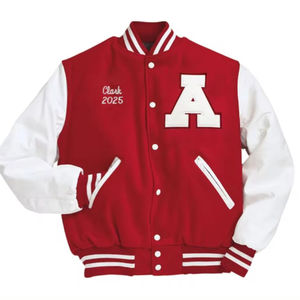 Veste d'université de grande taille pour homme Vestes d'université vierges en gros Veste d'université Letterman unie avec logo personnalisé pour hommes - Product Image 1