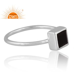 แหวนพลอยโอนิกซ์สีดำธรรมชาติเงินสเตอร์ลิงเครื่องประดับออกแบบได้ตามต้องการของขวัญสำหรับผู้หญิงสำหรับผู้หญิง - Product Image 4