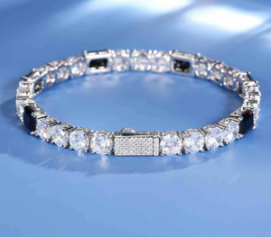 Bracelet Tennis en Argent Sterling 925 avec Moissanite Blanche et Noir, Bracelet de Luxe avec Diamant - Product Image 5