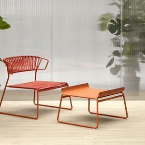Outdoor Side Table with Steel Tray Top and Painted Metal Legs, for Lounge Terrace and Hotel - Product Image 4