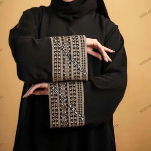 Elegante modesto Premium mujeres Abayas bordado a mano tela transpirable tradicional Dubai vestidos formales para ropa musulmana - Product Image 1