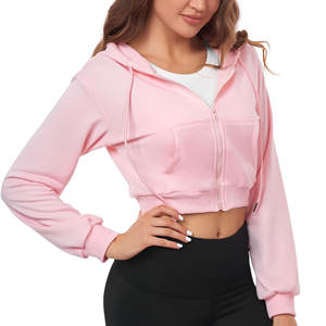 À la mode femmes sweats à capuche pull à capuche court sweat personnalisé en gros décontracté haut Streetwear - Product Image 5