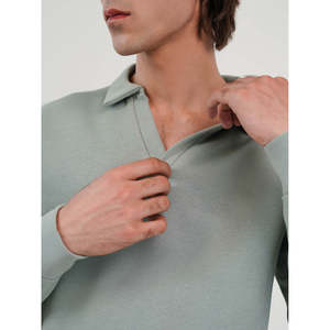 Sweat-shirt décontracté à col montant LEIA, broderie 3D, fermeture éclair, design strass, anti-plis, anti-rétrécissement, tricoté, teint en pièce, couleur unie - Product Image 4