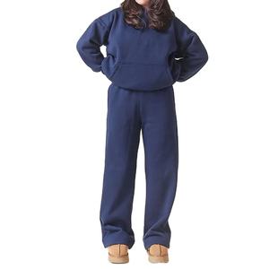 Survêtements d'hiver Logo personnalisé Athletic Cotton Fleece Hommes et femmes Active Bottoms Casual Fitness Sweatsuits Two Piece Sale - Product Image 3